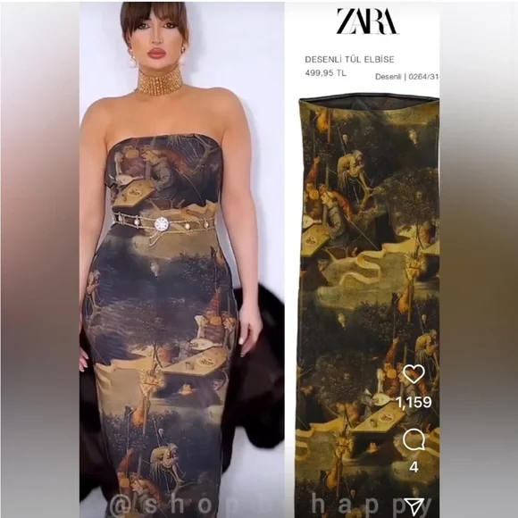 Zara Bosch Hieronymus sz S dress Strapless Tulle Mesh Stretch The Ship is Fools - Picture 5 of 12